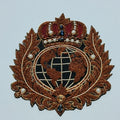 Hand-Embroidered Crowned Globe Heraldic Crest