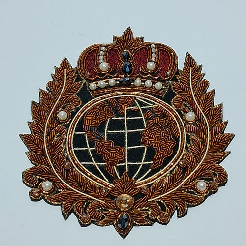 Crowned Globe Heraldic Crest