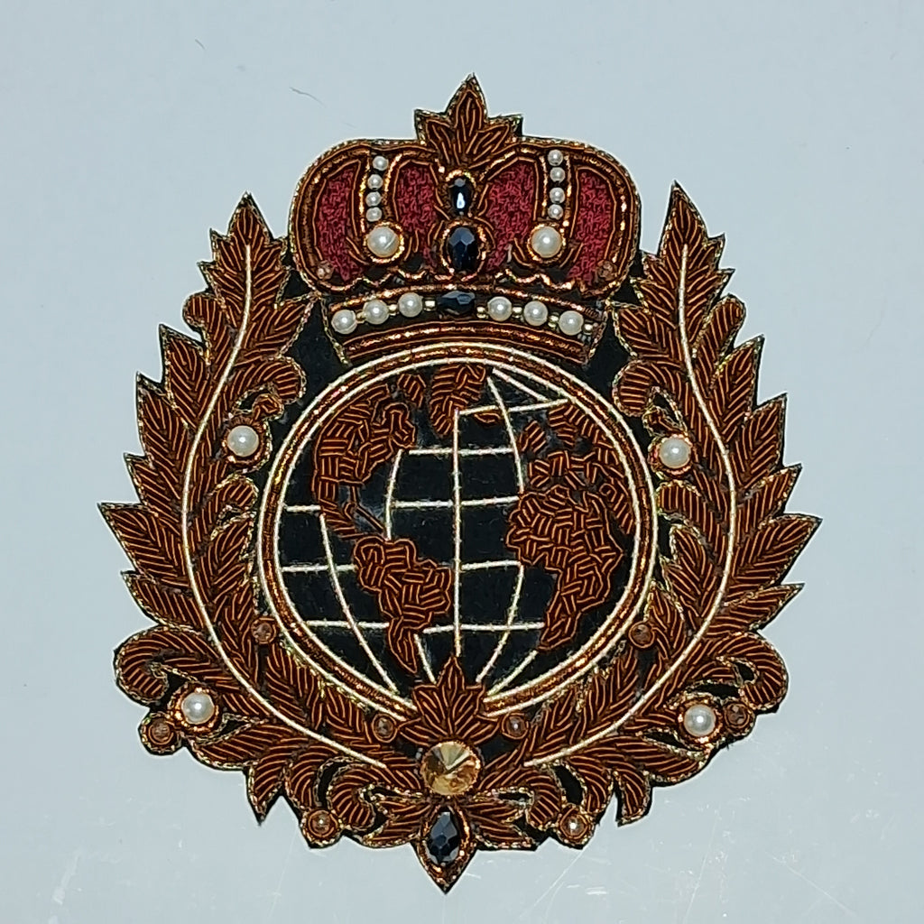 Crowned Globe Heraldic Crest
