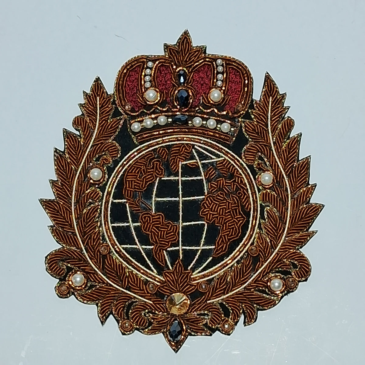 Crowned Globe Heraldic Crest