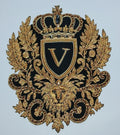 Hand-Embroidered Royal V Monogram Lion Crest