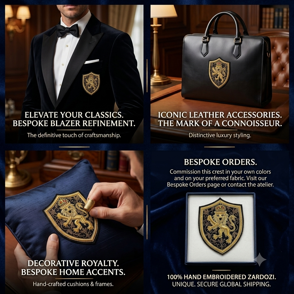 Royal Lion Goldwork Crest Appliqué
