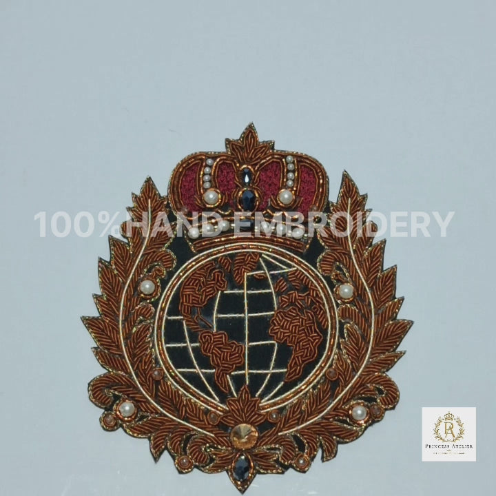 Crowned Globe Heraldic Crest