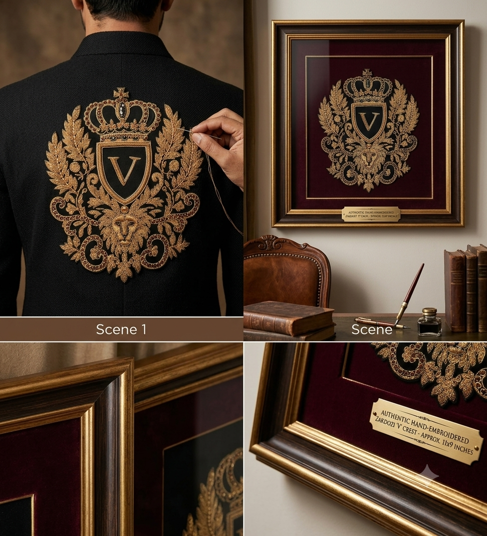 Royal Monogram Lion Crest — Letter V